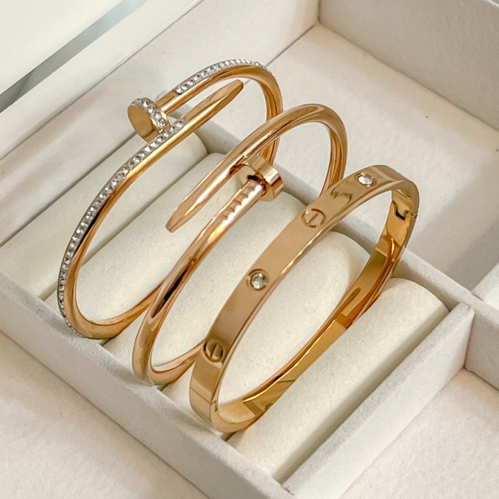 Rose Gold Bangle Bracelet For Girls and Women - Picture 5 of 13